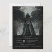 Invitation Dark Angel Death Tarot Card Halloween Party (Dos)