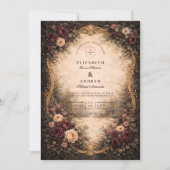 Invitation Dark Baroque Floral Wedding (Devant)