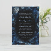 Invitation Dark Blue Boho Witch Crystals Black Wedding (Debout devant)