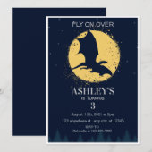 Invitation Dark Blue Dragon fête d'anniversaire (Devant / Derrière)