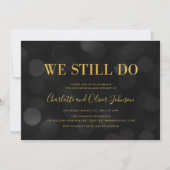 Invitation Dark Bokeh Lights Faux Gold Mariage Anniversaire (Devant)