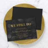 Invitation Dark Bokeh Lights Faux Gold Mariage Anniversaire