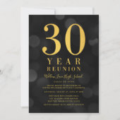 Invitation Dark Bokeh Lights Réunion de classe de 30 ans (Devant)