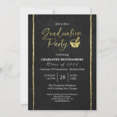 Invitation Dark Chalkboard Pharmacy School Graduation Party (Devant)