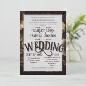 Invitation Dark Classic Retro Elegant Luxury Wedding (Debout devant)