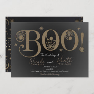 Invitation Dark Elegant Rustic BOO Magique Halloween Mariage