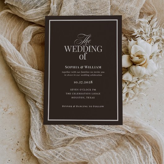 Invitation Dark Espresso Brown | Luxe Neutral Wedding