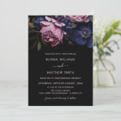 Invitation Dark Floral Moody | Photo Wedding (Debout devant)