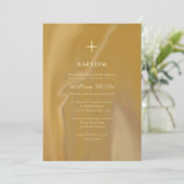 Invitation Dark Gold and Texture Orthodox Baptism  (Debout devant)