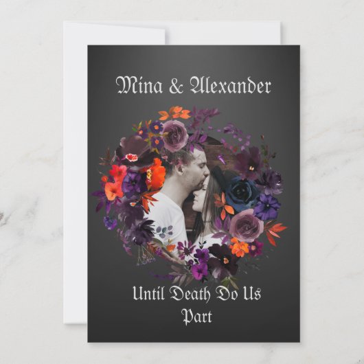 Invitation Dark Goth Halloween Thème Mariage (Dos)