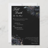 Invitation Dark Gothic Floral Noir jusqu'à la mort Mariage (Devant)