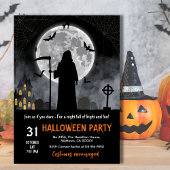 Invitation Dark Gothic Grim Reaper chauve-souris pleine lune