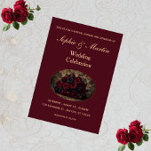 Invitation Dark Gothic Romance Burgundy Custom Photo Wedding