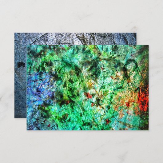 Invitation Dark green abstract invitation,Calm green abstract (Devant / Derrière)