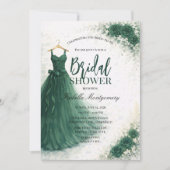 Invitation Dark Green Bridesmaid Dress Bridal Shower (Devant)