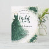Invitation Dark Green Bridesmaid Dress Bridal Shower (Debout devant)