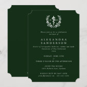Invitation Dark Green Doctor of Osteopathic Medicine (Devant / Derrière)