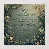 Invitation dark green elegant nature wedding all in one  (Dos)