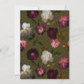 Invitation Dark Green Floral Moody Black Elegant Romantic (Dos)