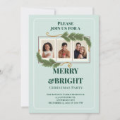 Invitation Dark Green Modern Family Photo Christmas (Devant)