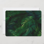 Invitation Dark Green Tropical Feuille Motif Anniversaire (Dos)