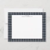 Invitation Dark Grid Frame Note Card (Devant)