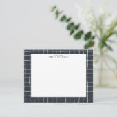 Invitation Dark Grid Frame Note Card (Debout devant)