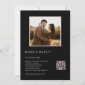 Invitation Dark Hand Drawn Roses Photo Wedding (Dos)