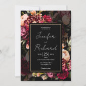 Invitation Dark Moody Bloom Dutch Masters Black Mariage (Devant)