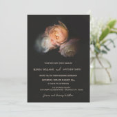 Invitation Dark Moody Blush 3D Flowers Wedding (Debout devant)