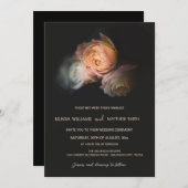 Invitation Dark Moody Blush 3D Flowers Wedding (Devant / Derrière)