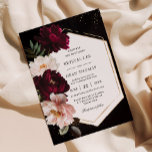 Invitation Dark Moody Bourgogne Blush Peonies Floral Mariage<br><div class="desc">Personnalisez cette élégante invitation de mariage facilement et rapidement. Cliquez simplement sur le bouton Modifier à l'aide des outils de conception pour modifier le texte, modifier les polices et les couleurs des polices. Doté de fleurs de pivoine rose pâle et rousse et bordeaux décadents contre un arrière - plan de...</div>