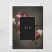 Invitation Dark Moody Dutch Old Masters Dusty Floral Mariage (Dos)