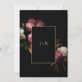 Invitation Dark Moody Dutch Old Masters Floral Black Mariage (Dos)