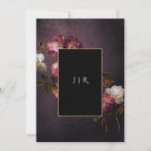 Invitation Dark Moody Dutch Old Masters Purple Floral Mariage (Dos)