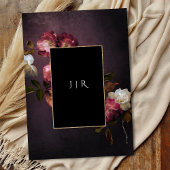 Invitation Dark Moody Dutch Old Masters Purple Floral Mariage