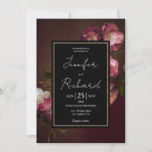 Invitation Dark Moody Dutch Old Masters Rust Floral Mariage (Devant)