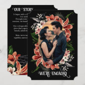 Invitation Dark Moody Engagement Announcement Custom Photo (Devant / Derrière)