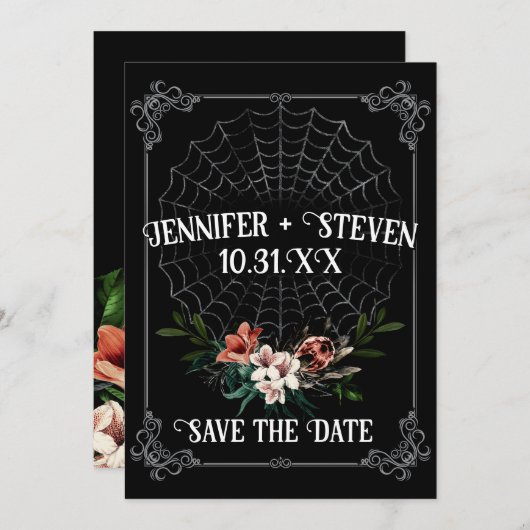 Invitation Dark Moody Goth Wedding Enregistrer la date (Devant / Derrière)