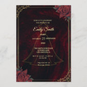 Invitation Dark Moody Gothic Red Roses Elegant Bridal Shower (Devant)