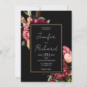 Invitation Dark Moody Hollandais Vieux Masters Bloom Mariage  (Devant)