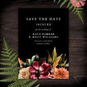 Invitation Dark Moody Mariage floral élégant Enregistrer la d