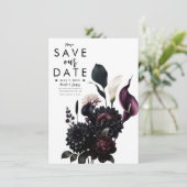 Invitation Dark Moody Mariage floral romantique Enregistrer l (Debout devant)