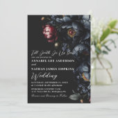 Invitation Dark Moody Romantic Black Peony Mariage gothique (Debout devant)
