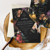 Invitation Dark Moody Romantic Floral Dutch Painterly Wedding