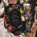 Invitation Dark Moody Romantic Floral Dutch Save the Date<br><div class="desc">Des flores aux tons de bijoux foncés inspirés des maîtres hollandais. Customisez la couleur diamant et la couleur arrière - plan sur l'avant et l'arrière. Tout le texte est modifiable. Photo optionnelle au dos.</div>