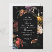 Invitation Dark Moody Romantic Floral Dutch Save the Date (Devant)