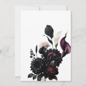 Invitation Dark Moody Romantic Floral Mariage blanc (Dos)