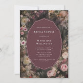 Invitation Dark Moody Romantic Floral Mariage Fête des mariée (Devant)