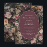 Invitation Dark Moody Romantic Floral Mariage Fête des mariée<br><div class="desc">Un choix dramatique mais élégant - cette invitation romantique à la douche à la nuptiale florale et sombre donne le ton d'une élégante célébration sophistiquée d'une future mariée. Utilisez l'outil de conception pour customiser le texte plus loin ou modifier les polices ou la taille de police si vous le souhaitez....</div>